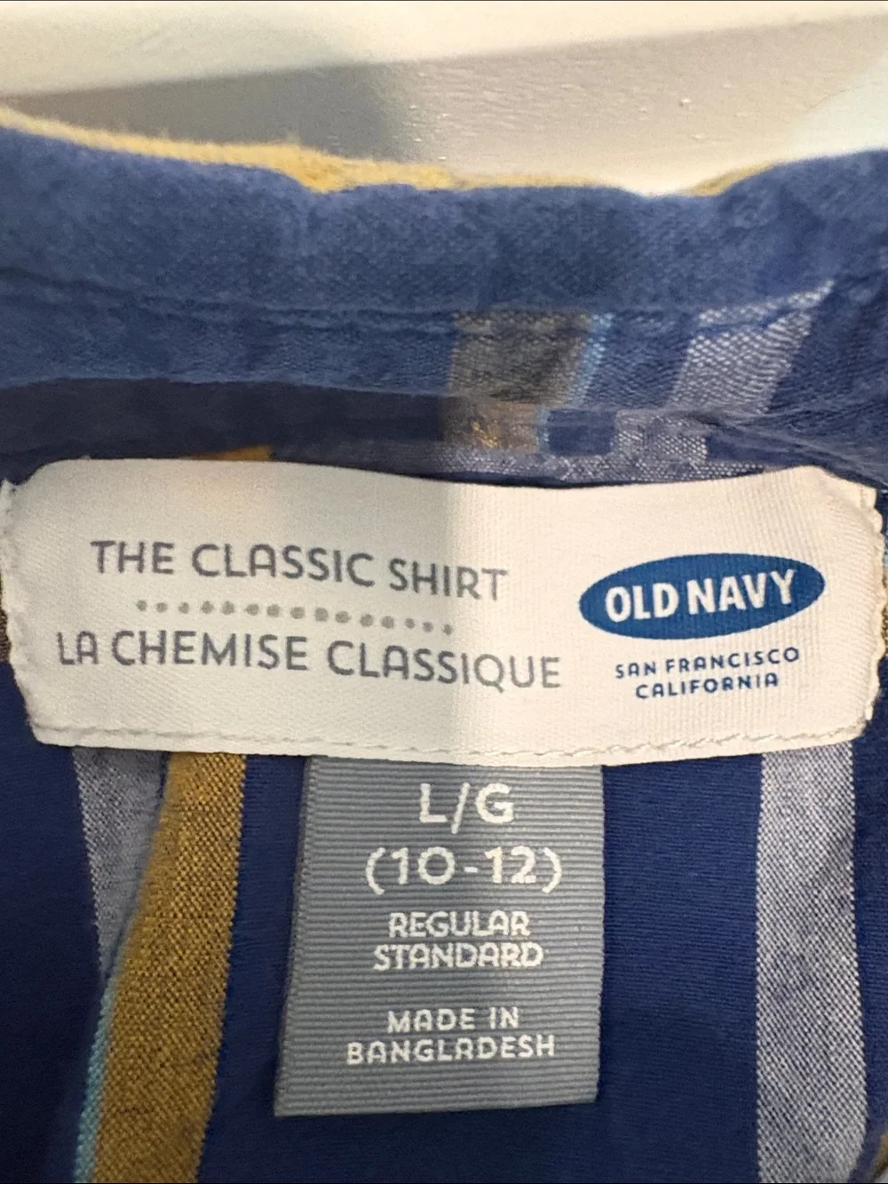 Old Navy Blue and Yellow Plaid Button-Down Shirt